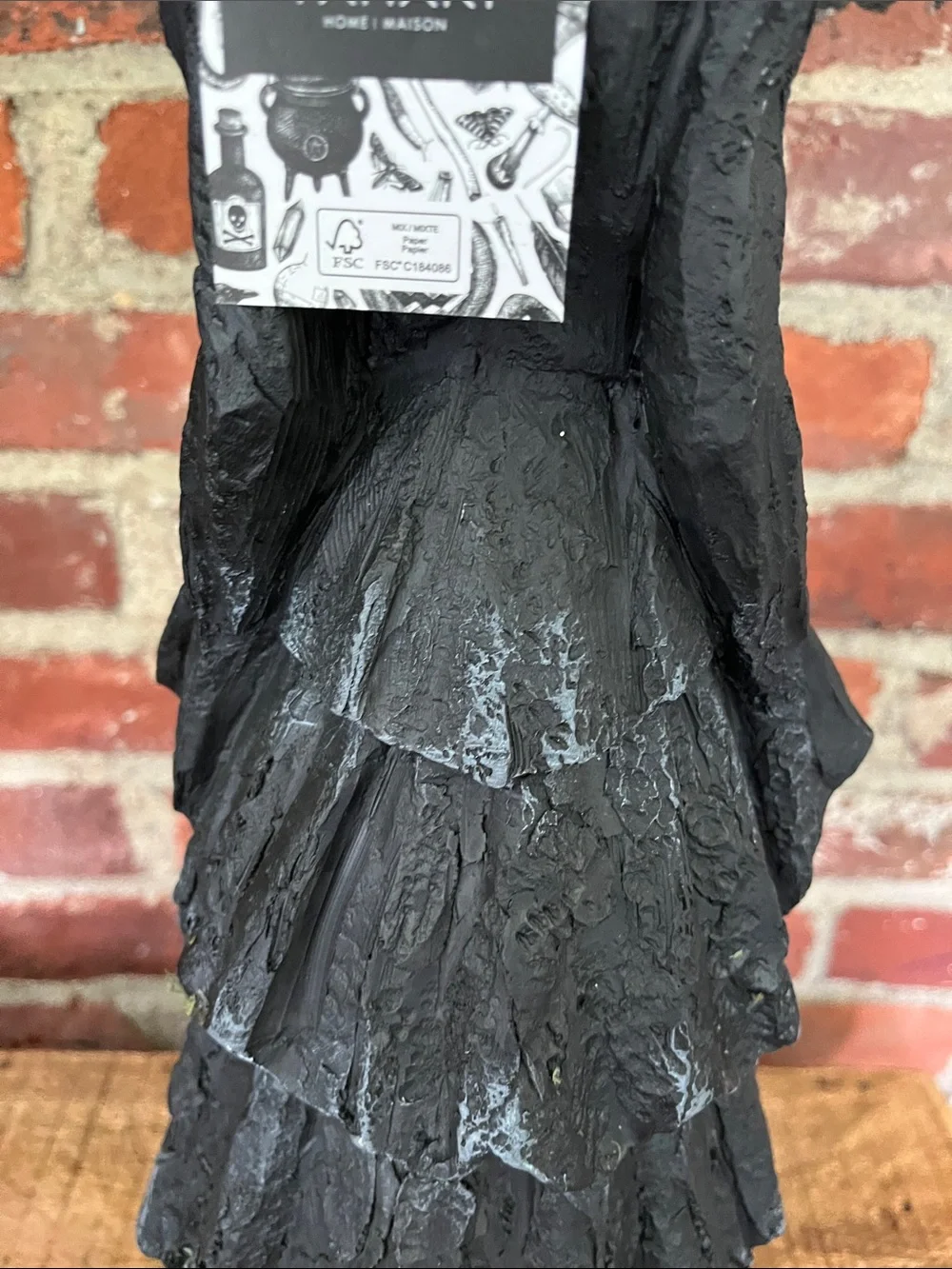 Tahari Black Witch Figurine with Purple Hat Accent